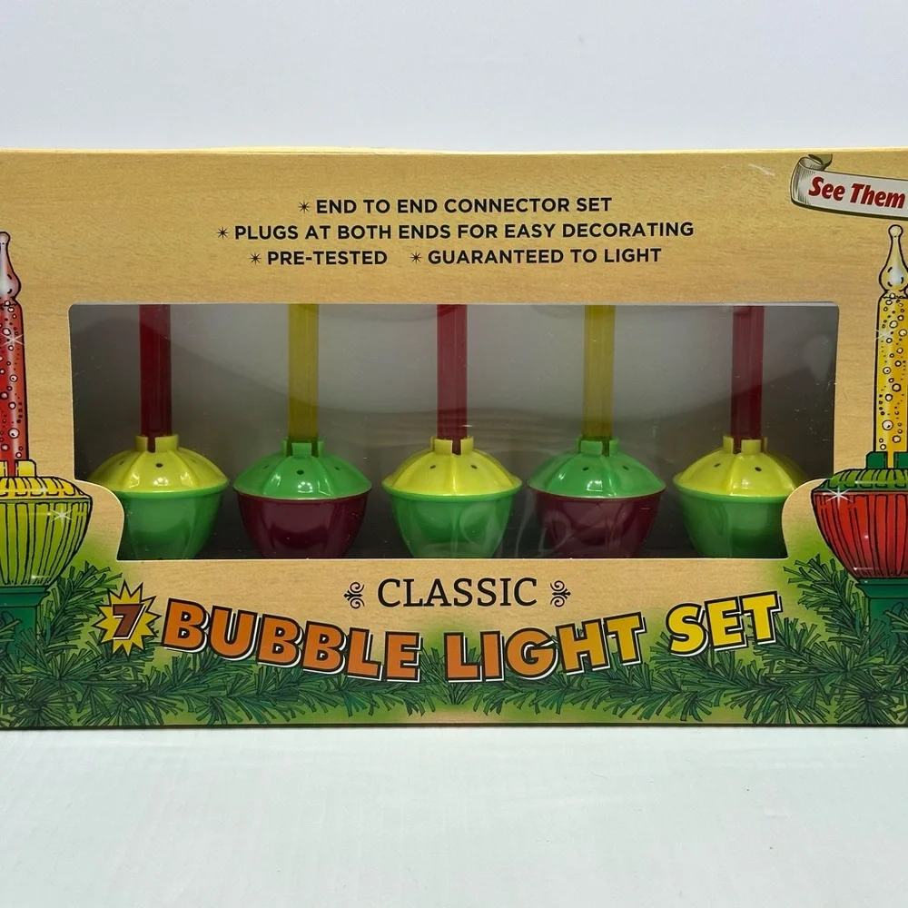 Kurt Adler Classic Bubble Light Set - Green and‎ Yellow